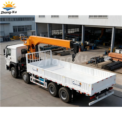 Dleacht Trom Craein Feistithe le Trucail 12 Ton HOWO Chun Ábhar Tógála a Ardú & Láimhseáil Lasta